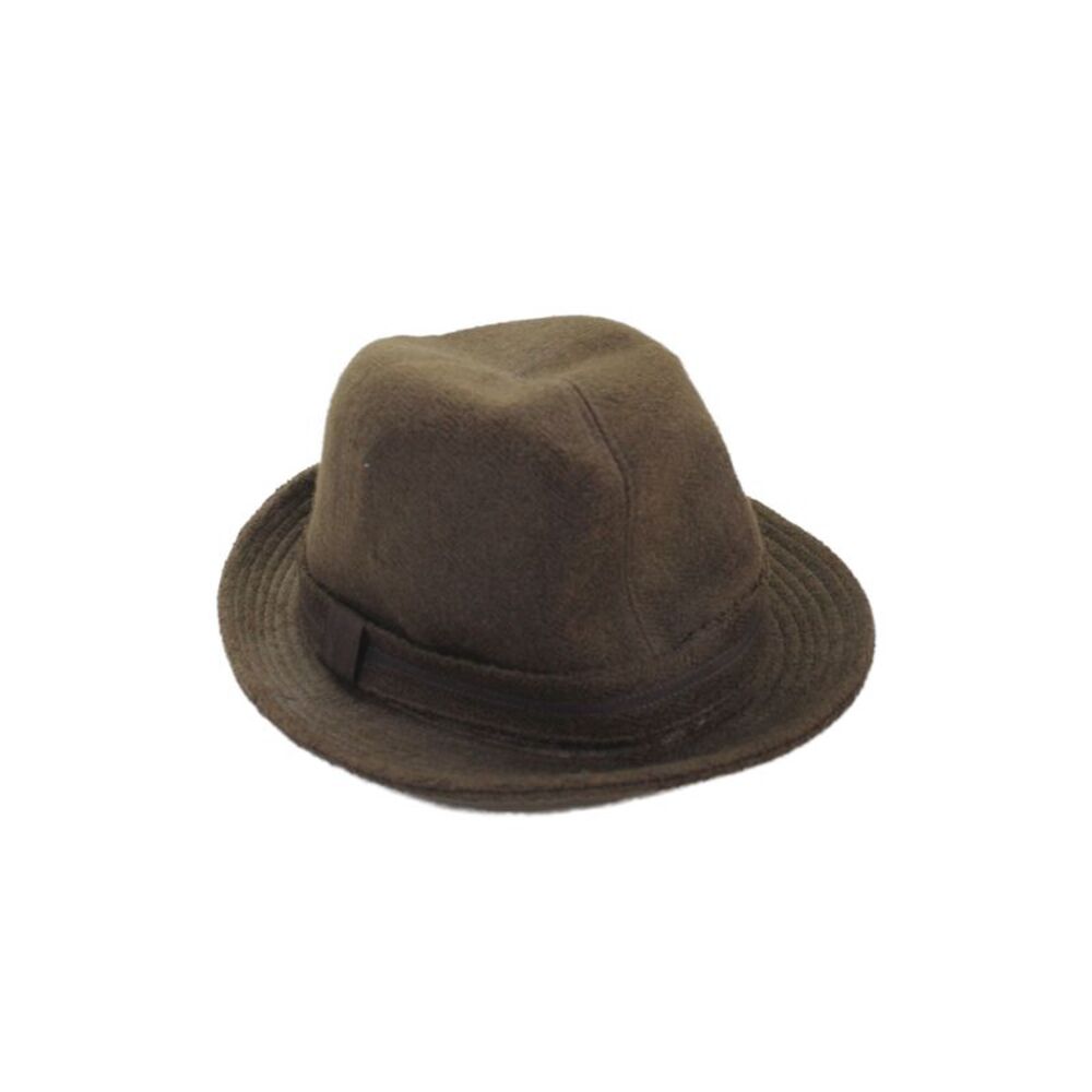 Scoop Mens Wool Banded Fedora Hat Brown  Size One Size